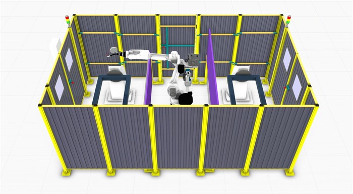 Роботизированный сварочный комплекс с двумя одноосевыми позиционерами GR006